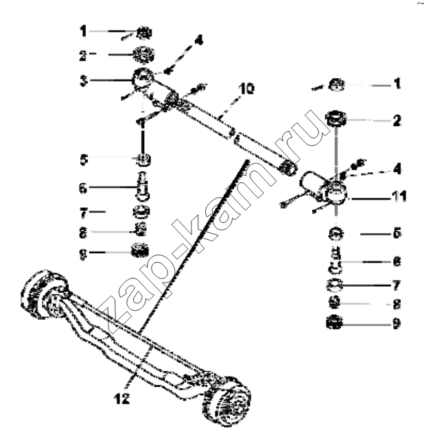 Схема/чертеж: 3303A4-ZB6 Steering tie rod group / DongFeng EQ4251W2 - 999Z