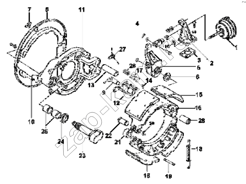 Схема/чертеж: 3501B1-ZB6 Front right brake group / DongFeng EQ4251W2 - 999Z