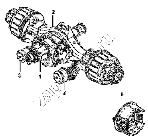Схема/чертеж: 2500010-T0405 Intermediate axle system / DongFeng EQ4251W2 - 999Z