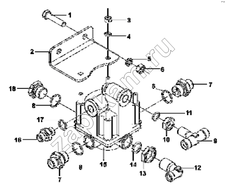 Схема/чертеж: 3527B-ZB700 Differential valve group / DongFeng EQ4251W2 - 999Z