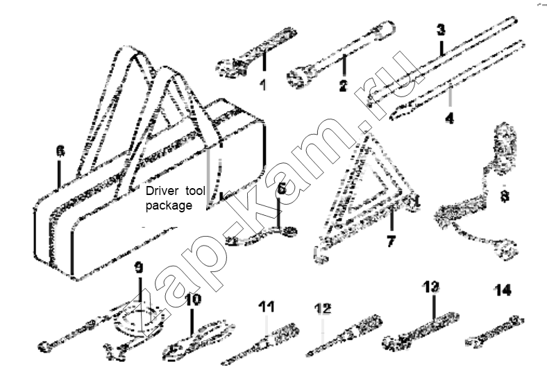 Схема/чертеж: 3919B-T0500 Driver tool package group / DongFeng EQ4251W2 - 999Z