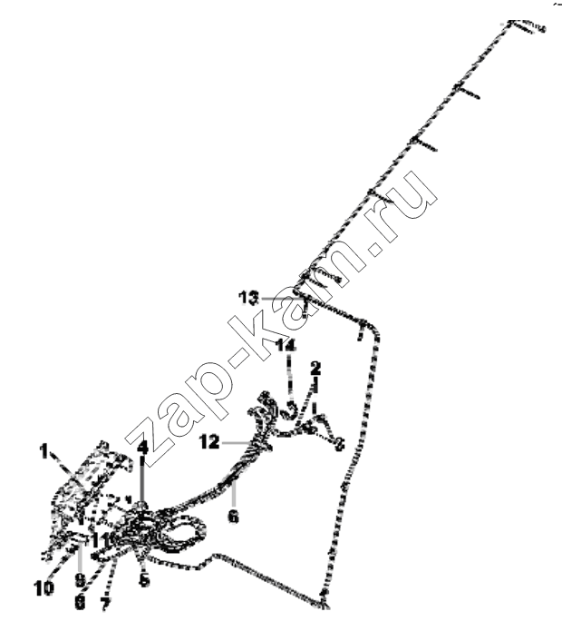 Схема/чертеж: 3506R-C0301 Hand brake pipe group / DongFeng EQ4251W2 - 999Z