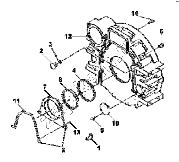 Схема/чертеж: FH9413 Flywheel casing group / DongFeng EQ4251W2 - 999Z