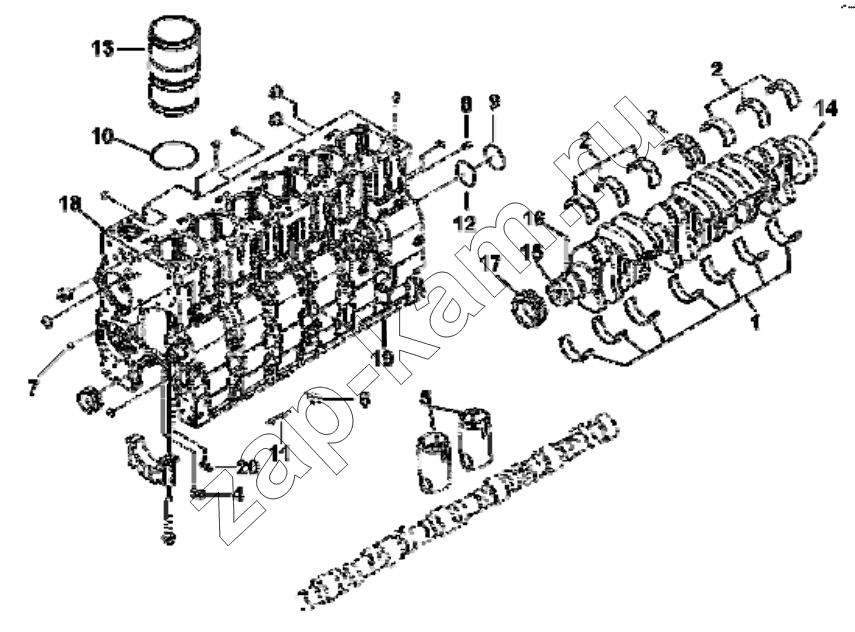Схема/чертеж: BB8171 Cylinder body group / DongFeng EQ4251W2 - 999Z