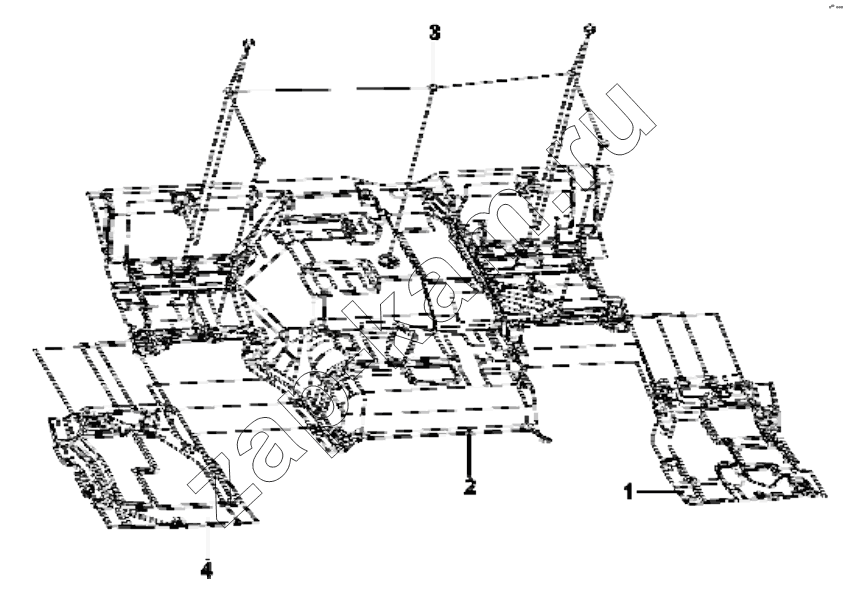 Схема/чертеж: 5109A-C0105 Steering room carpet group / DongFeng EQ4251W2 - 999Z