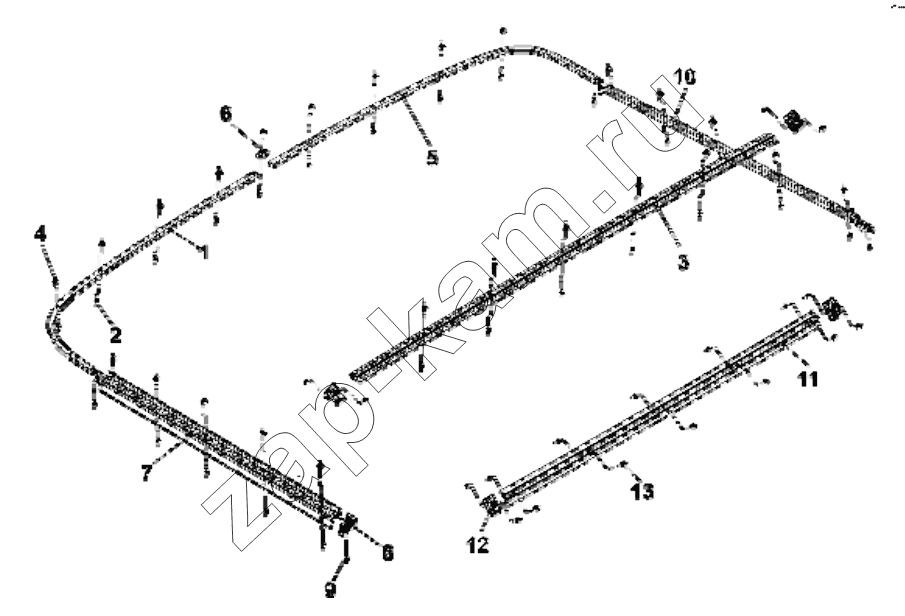 Схема/чертеж: 8205B-C0300 Curtain sliding track group / DongFeng EQ4251W2 - 999Z
