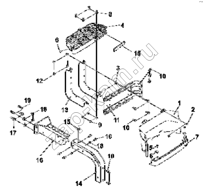 Схема/чертеж: 8405D-C0101 Right foot pedal group / DongFeng EQ4251W2 - 999Z