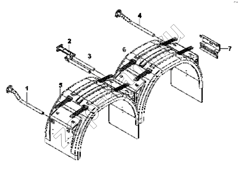 Схема/чертеж: 8511A-T04Y0 Compartment mudguard group / DongFeng EQ4251W2 - 999Z