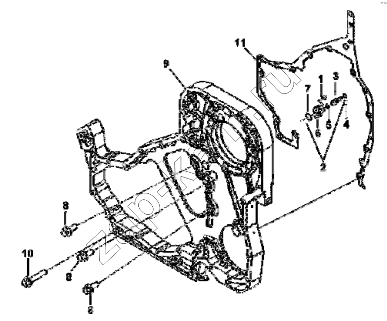 Схема/чертеж: BB9881 Gear compartment group / DongFeng EQ4251W2 - 999Z