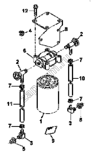 Схема/чертеж: WF9094 Water strainer group / DongFeng EQ4251W2 - 999Z