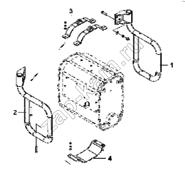 Схема/чертеж: 1201B-T0900 Muffler assembly group / DongFeng EQ4251W2 - 999Z
