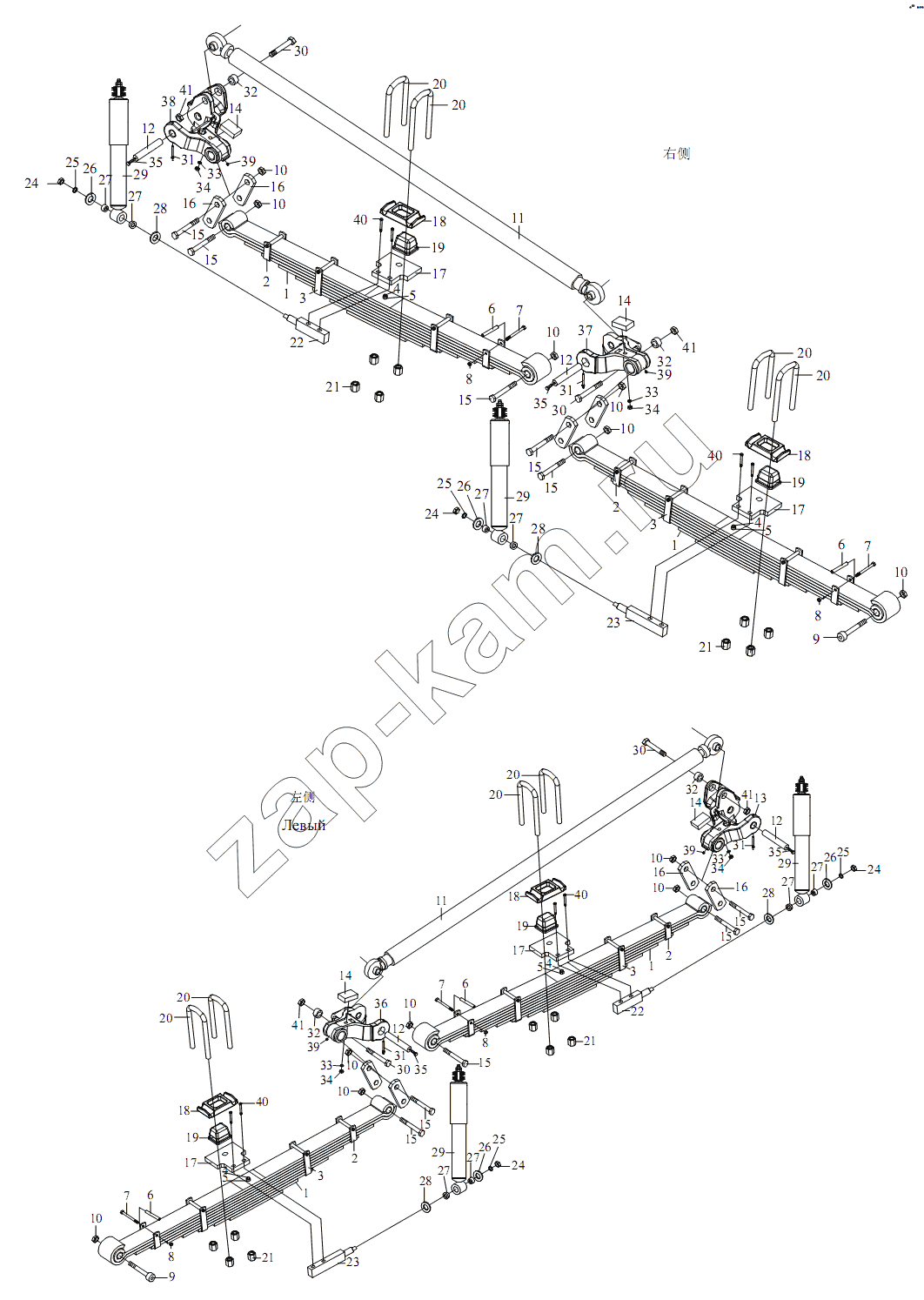 Схема/чертеж: Передняя подвеска / FAW CA-3312 (P2K2LT4E)