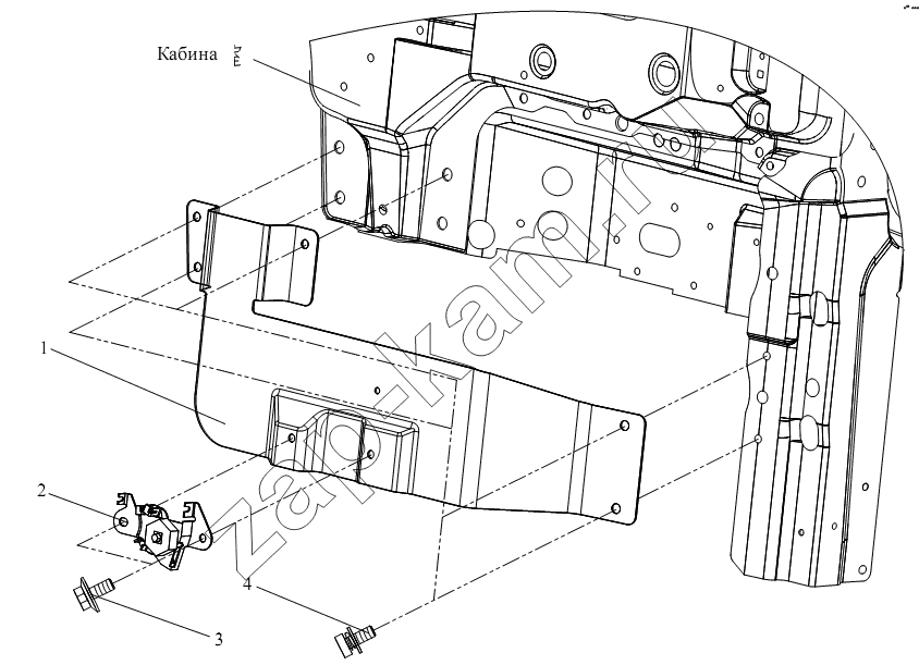 Схема/чертеж: Замок чеки / FAW CA-3312 (P2K2B2T4A2Z)
