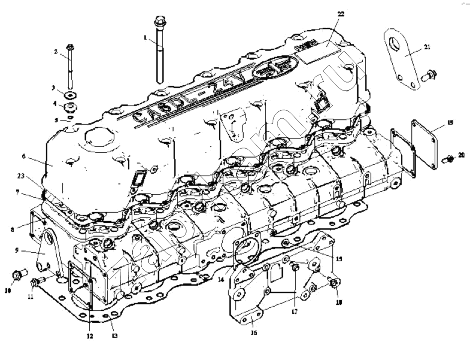 Схема/чертеж: Элементы блока головки цилиндров / FAW CA-3312 (P2K2B2T4A2Z)
