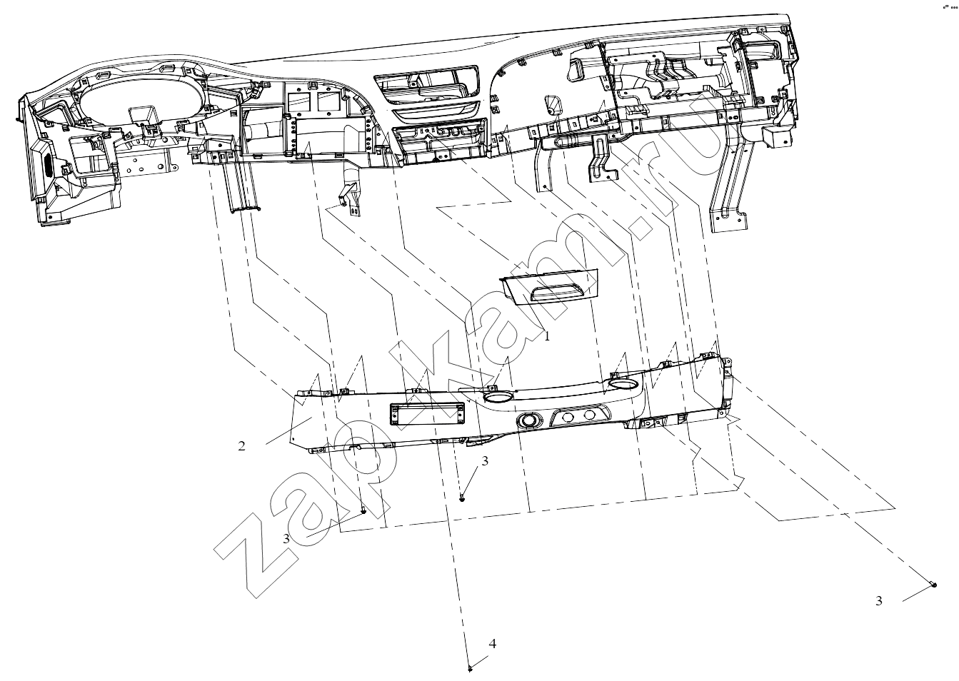 Схема/чертеж: Панель приборов (3) / FAW CA3311