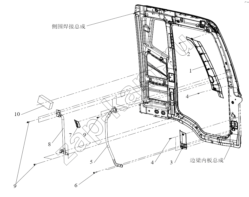 Схема/чертеж: Боковая защитная пластина (1) / FAW CA3311