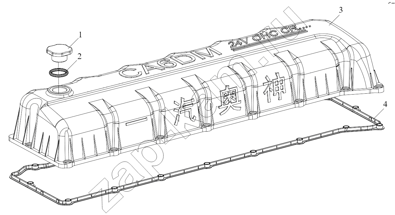Схема/чертеж: Крышка крышки цилиндра / FAW CA3311