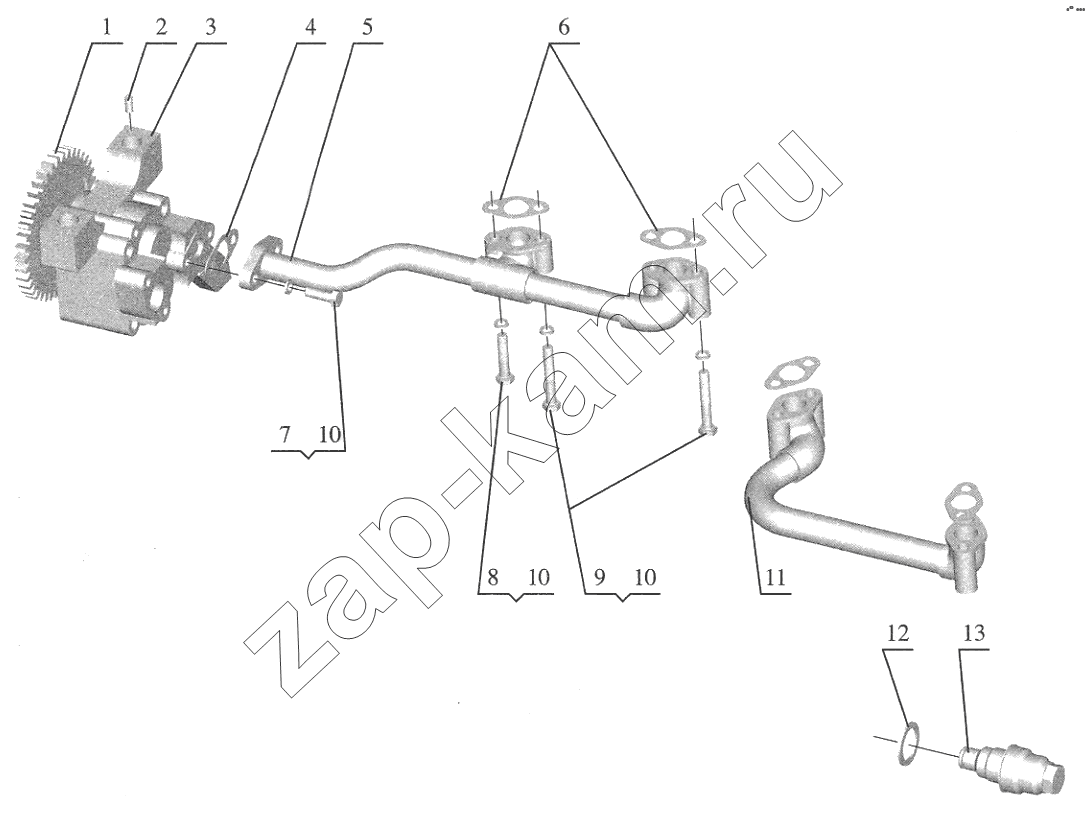 Схема/чертеж: Oil Pump and Piping / FAW CA6110