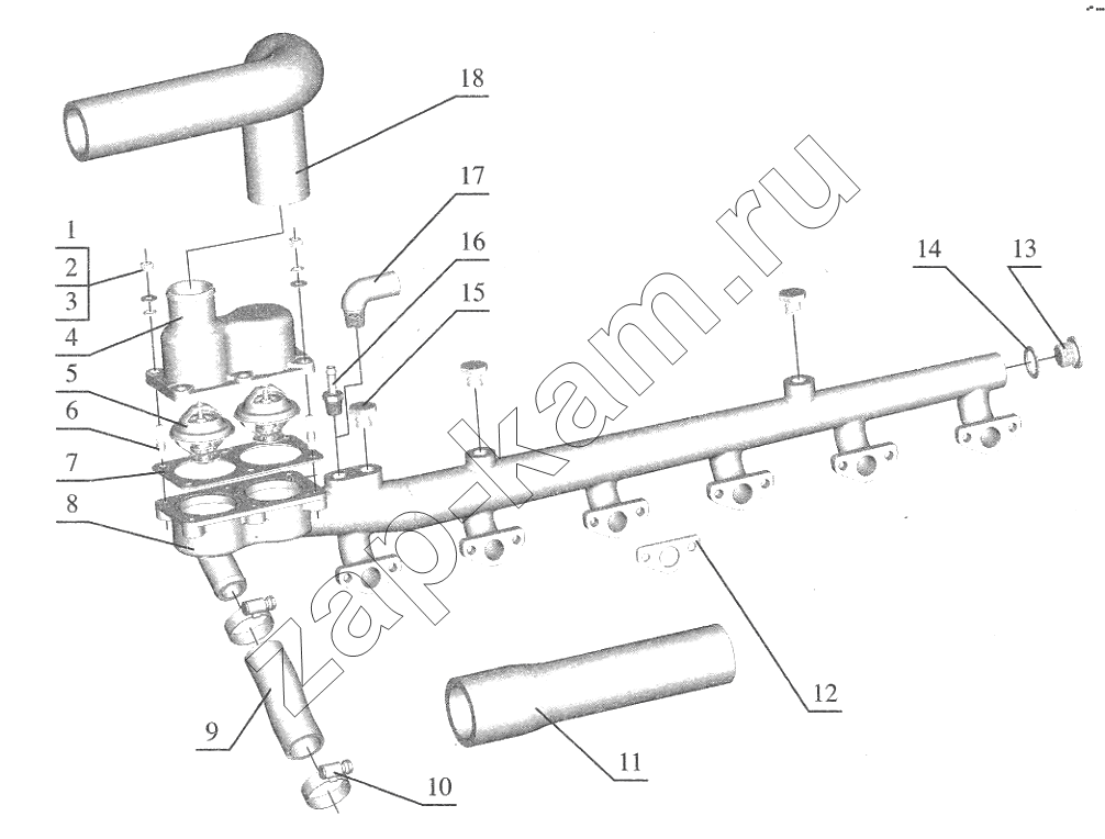 Схема/чертеж: Cooling Water Piping / FAW CA6110