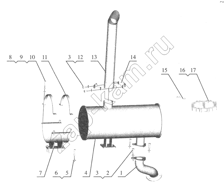 Схема/чертеж: Silencer and Air Heater / FAW CA6110