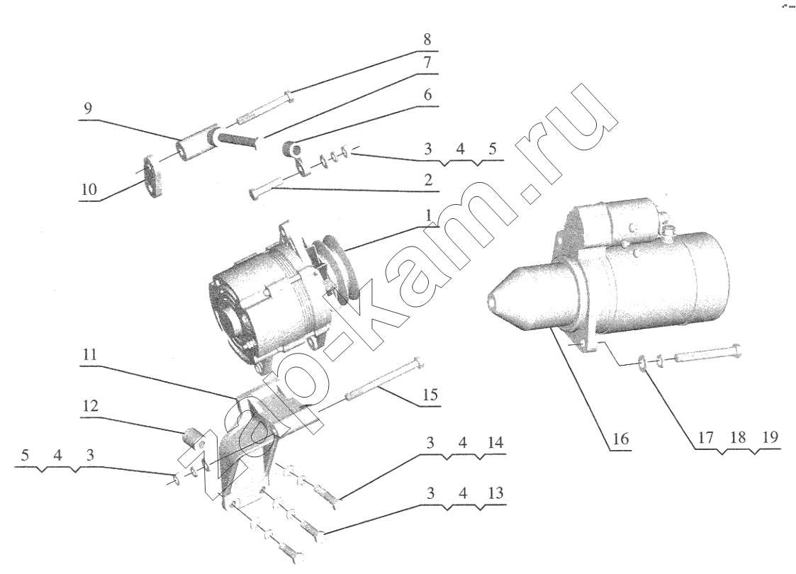 Схема/чертеж: Generator and Starter / FAW CA6110