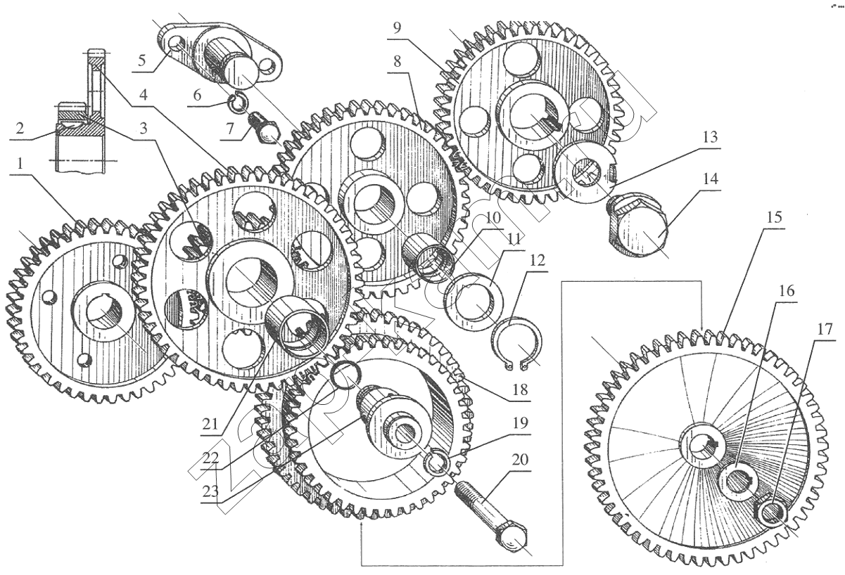 Схема/чертеж: Gear Train / FAW CA6110