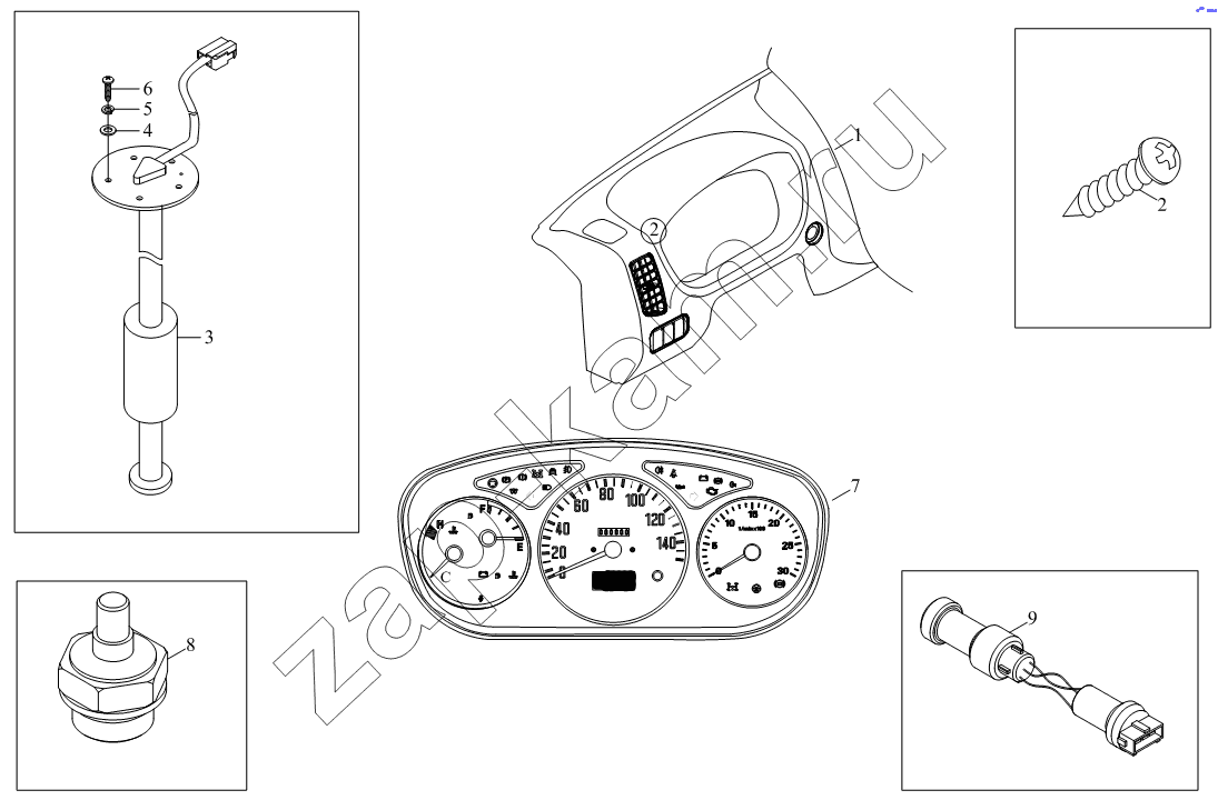 Схема/чертеж: 1SB1803760126 Приборные установки / Foton BJ1041, BJ1069 (Ollin)