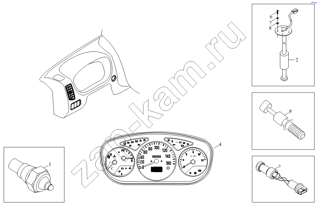 Схема/чертеж: 1SB2003760130 Приборные установки / Foton BJ1041, BJ1069 (Ollin)