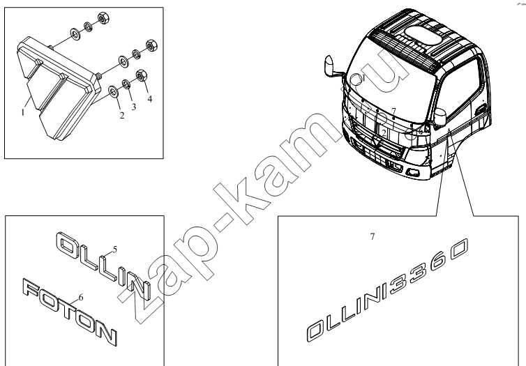 Схема/чертеж: 1SB1805050108 Наружная упаковка кузова / Foton BJ1041, BJ1069 (Ollin)
