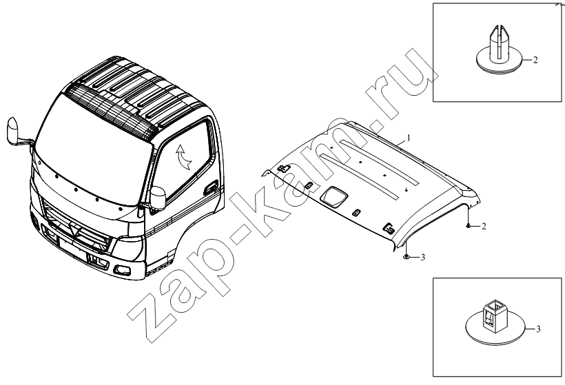 Схема/чертеж: 1SB2005720101 Агрегат верхней крышки / Foton BJ1041, BJ1069 (Ollin)