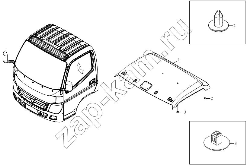 Схема/чертеж: 1SB1805720101 Агрегат верхней крышки / Foton BJ1041, BJ1069 (Ollin)