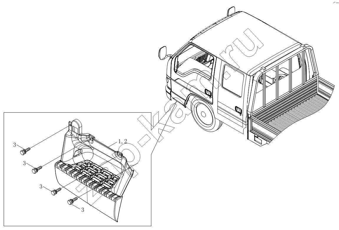 Схема/чертеж: 1SB2008450101 Подножки / Foton BJ1051, BJ1061 (Aumark)