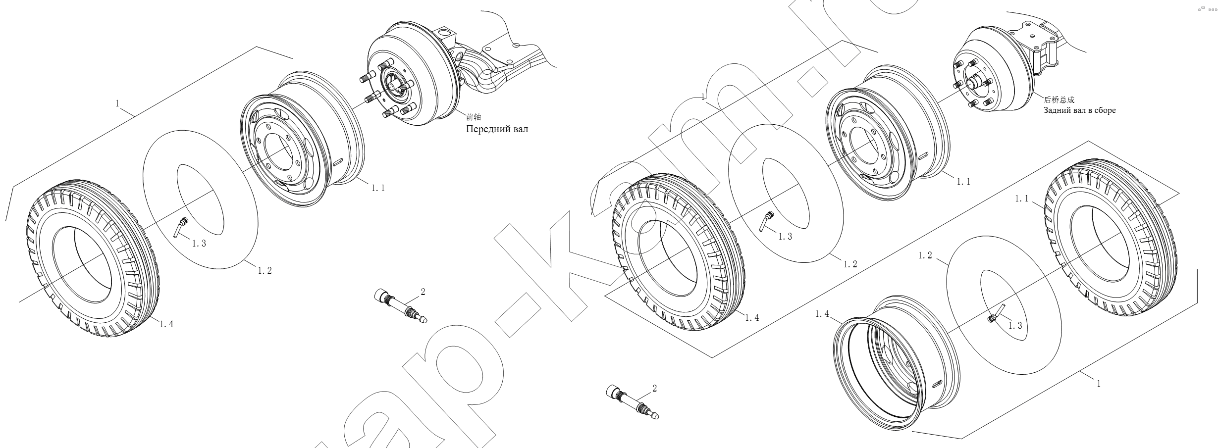 Схема/чертеж: 1S10493110108 Колеса и шины / Foton BJ1051, BJ1061 (Aumark)