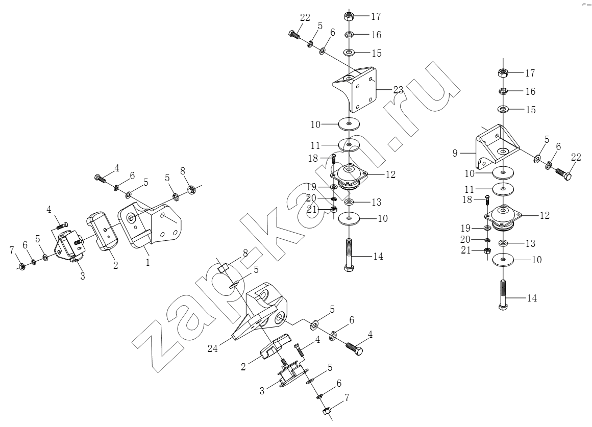 Схема/чертеж: 1S10511010101 Подвеска силового агрегата / Foton BJ1051, BJ1061 (Aumark)