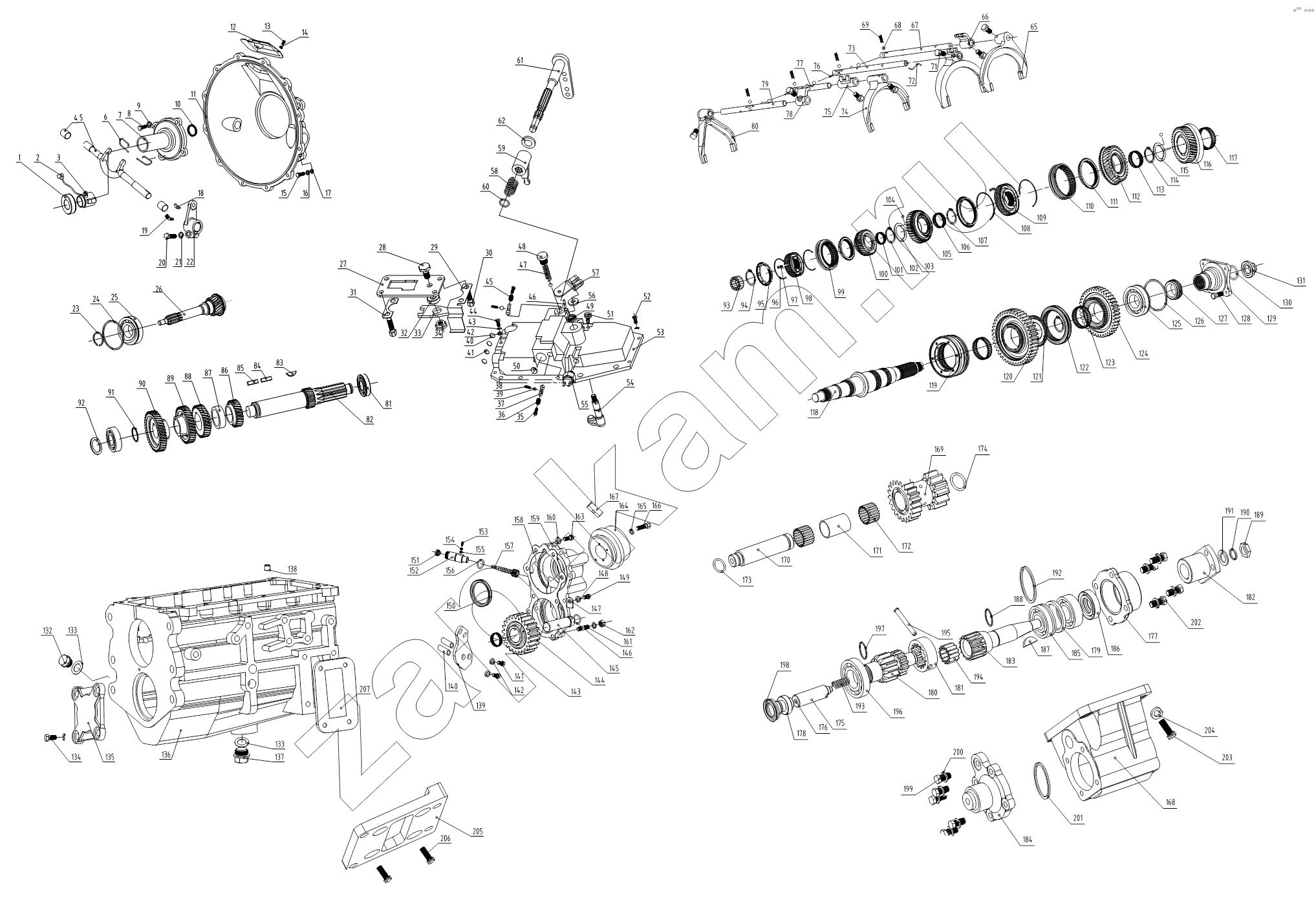 Схема/чертеж: 1S10691710130 КПП / Foton Оllin Express I