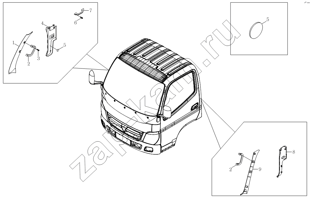 Схема/чертеж: 1SB2005410103 Агрегат боковой панели / Foton Оllin Express I