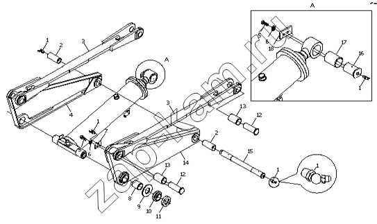 Схема/чертеж: Cargo lifting mechanism installation / Foton-BJ3251DLPJB