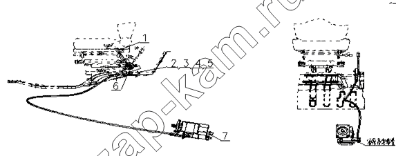 Схема/чертеж: Cargo lifting mechanism installation / Foton-BJ3251DLPJB