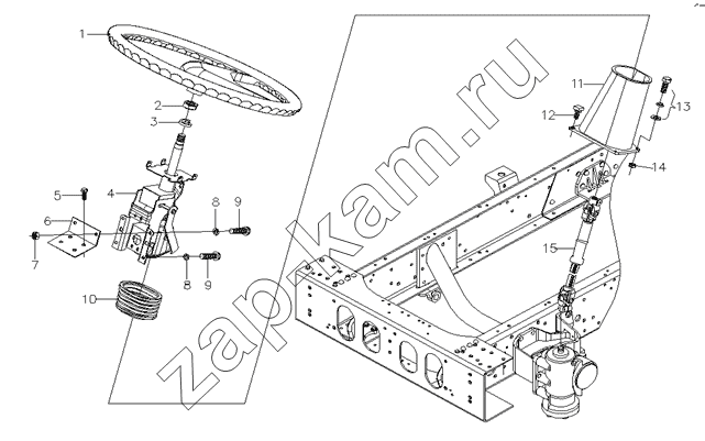 Схема/чертеж: Steerage gear device / Foton-BJ3251DLPJB