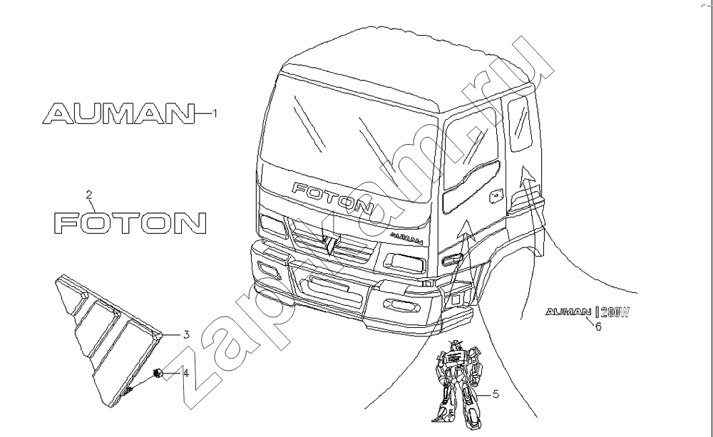 Схема/чертеж: Эмблемы / Foton-BJ3251DLPJB