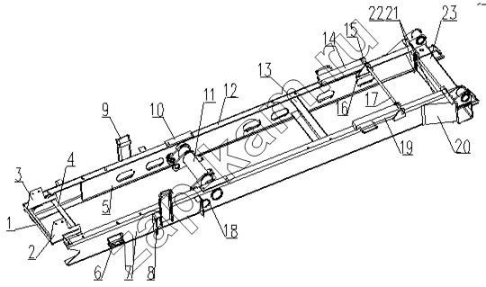 Схема/чертеж: Auxiliary frame installation / Foton-BJ3251DLPJB
