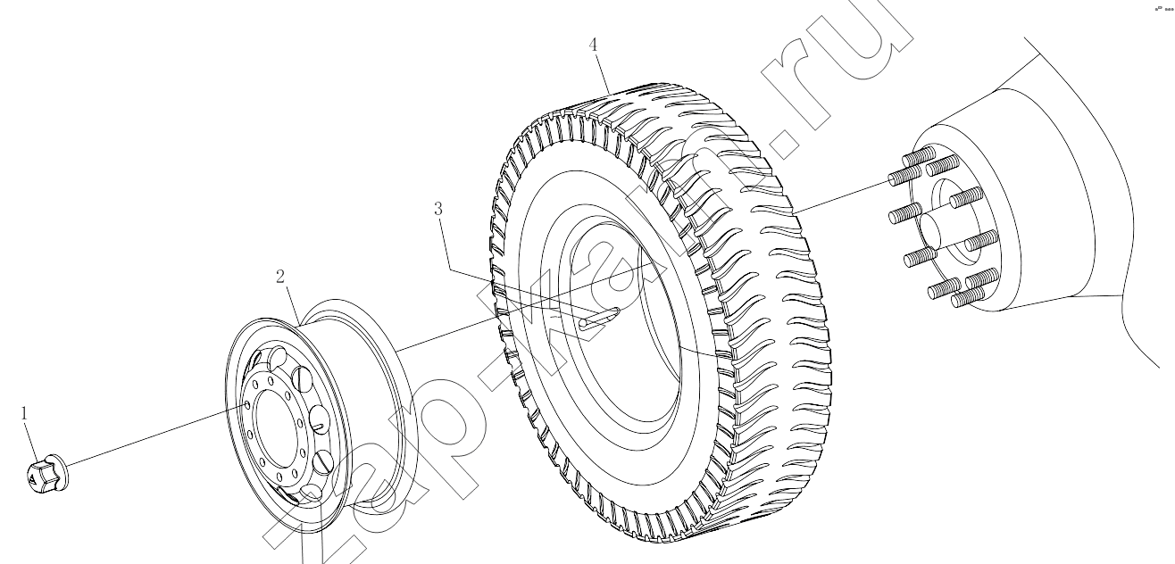 Схема/чертеж: 1S12403110000 Wheel and tyre / Foton 3253DLPJE-0RZA01