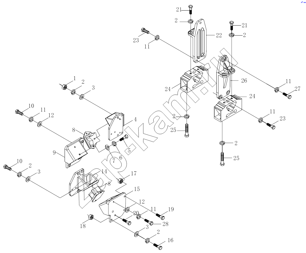 Схема/чертеж: 1S32511010103 Power train assy suspension / Foton 3253DLPJE-0RZA01
