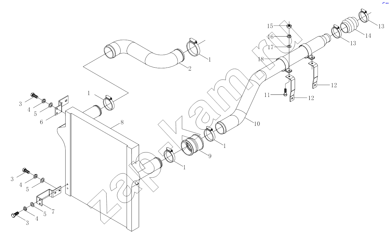 Схема/чертеж: 1S32511190301 Air intake device-2 / Foton 3253DLPJE-0RZA01