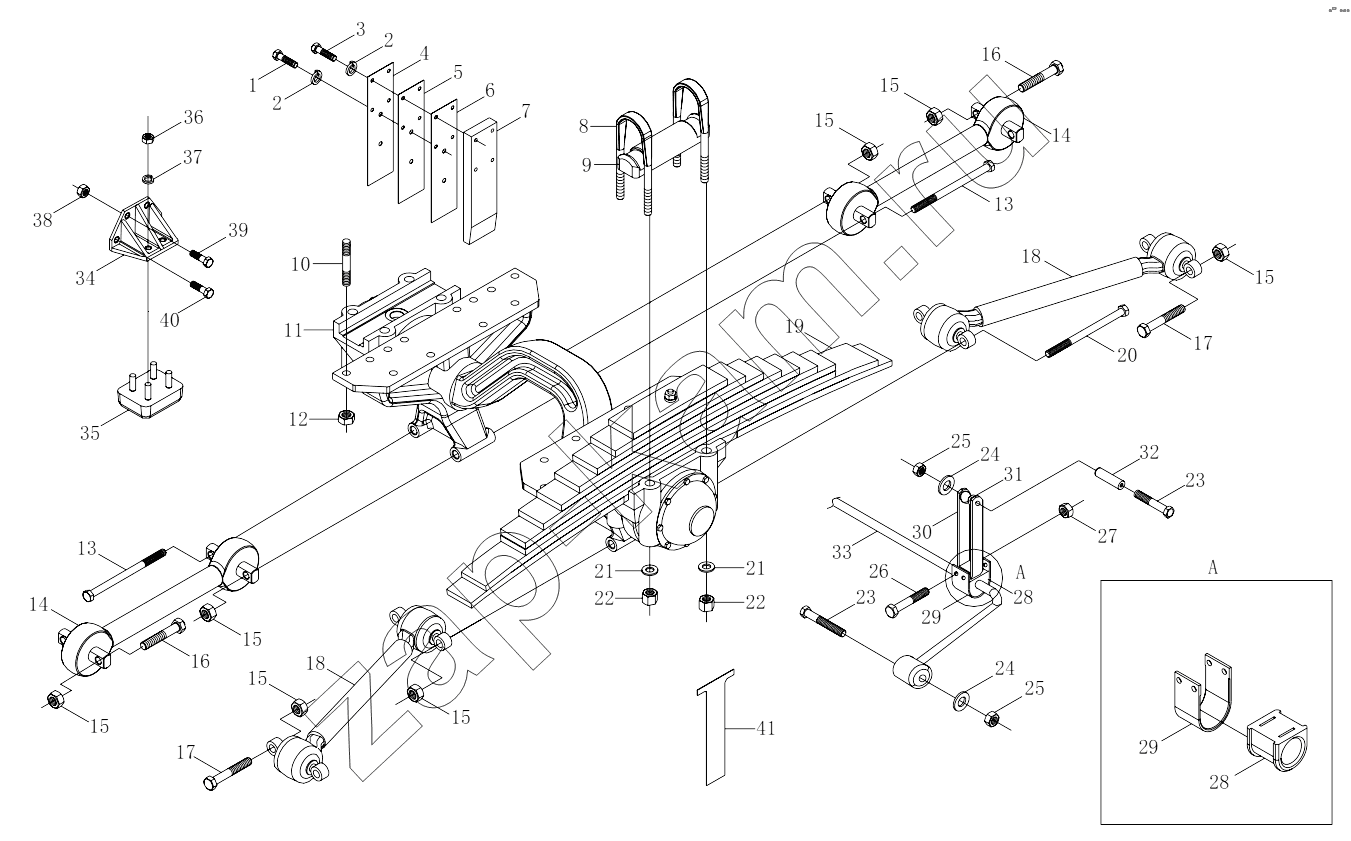 Схема/чертеж: 1S32512950202 Rear suspension(reinforced) / Foton 3253DLPJE-0RZA01
