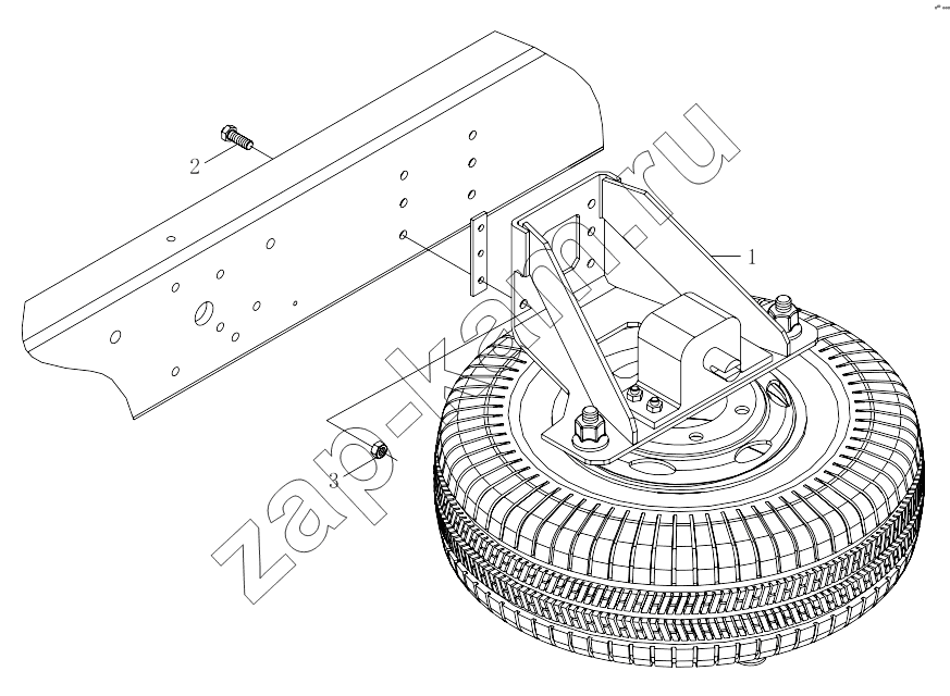 Схема/чертеж: 1S32513150101 Spare wheel carrier / Foton 3253DLPJE-0RZA01