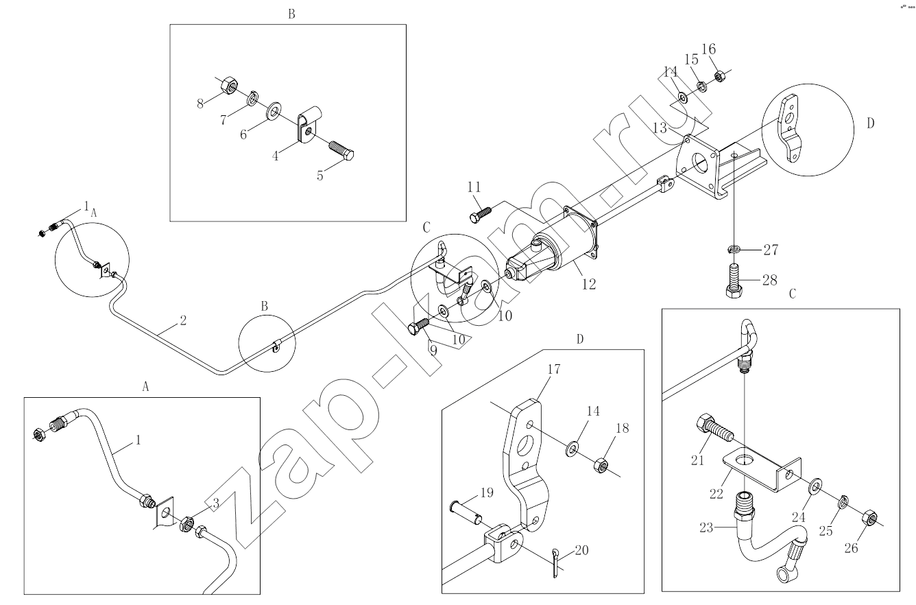 Схема/чертеж: 1S32531620102 Clutch operation device / Foton 3253DLPJE-0RZA01