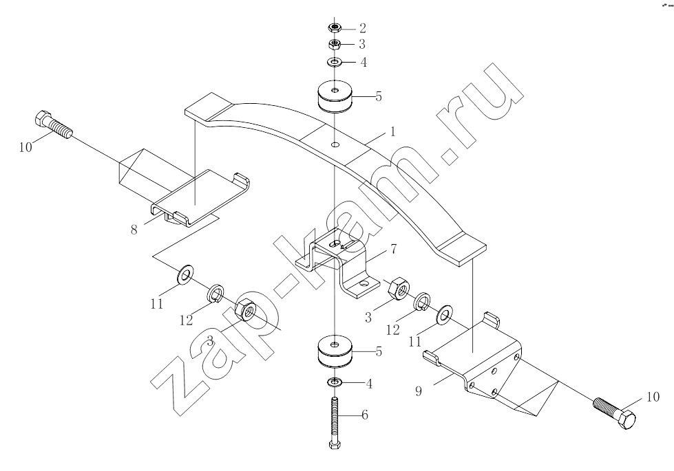Схема/чертеж: 1S32531751501 Gearbox suspension / Foton 3253DLPJE-0RZA01