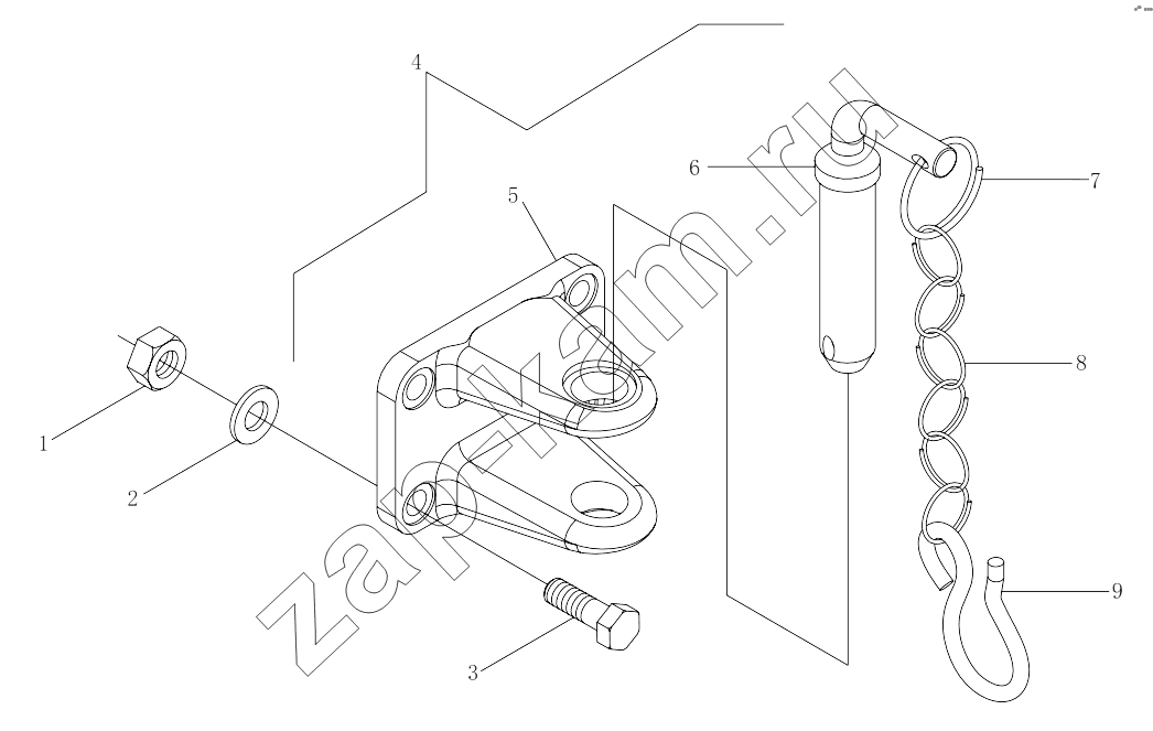 Схема/чертеж: 1S32534032001 Rear towing device / Foton 3253DLPJE-0RZA01