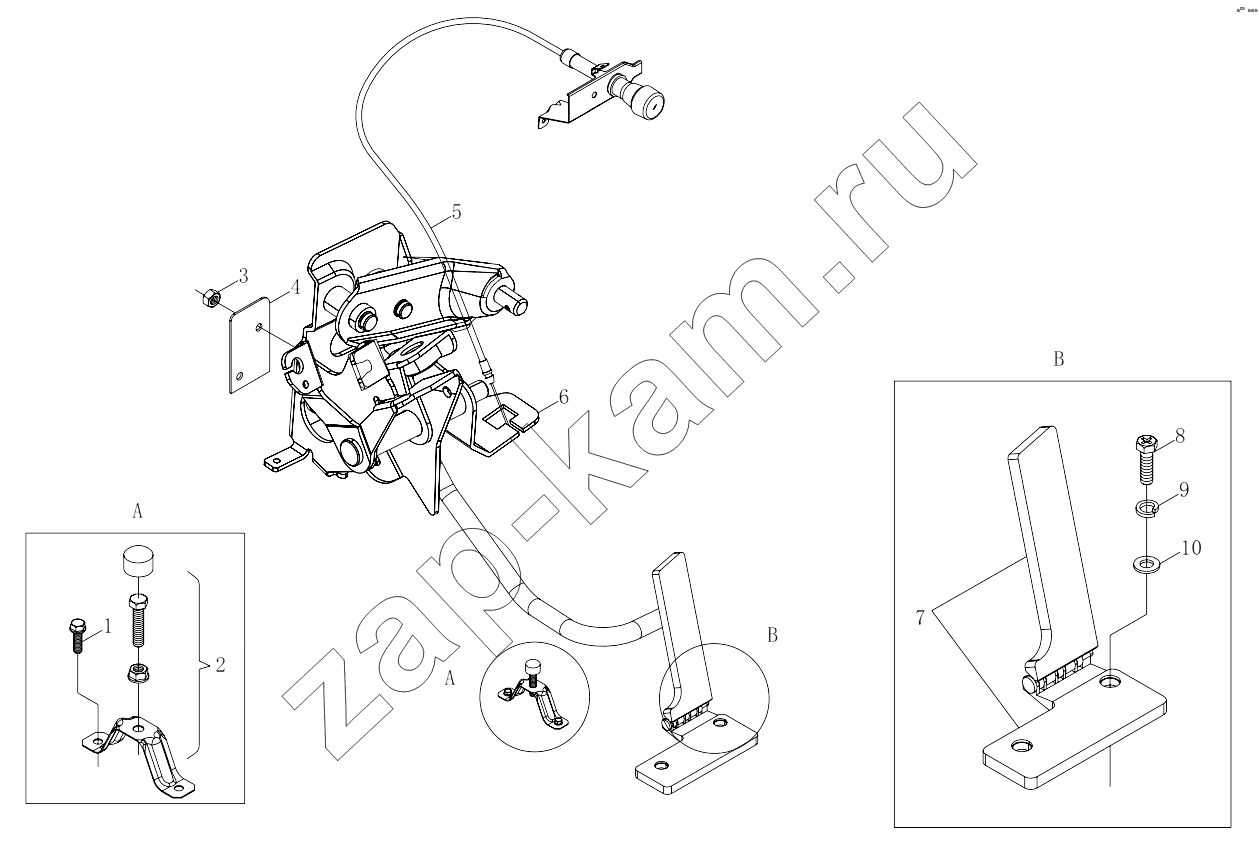 Схема/чертеж: 1S42531170701 Acceleration transmission device / Foton 3253DLPJE-0RZA01